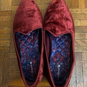 Birdies Red Velvet Loafers